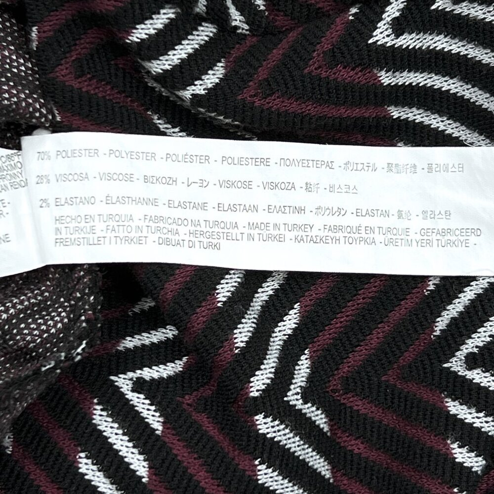 Zara Pullover Knit Jacquard Multi/Burgundy Swing Dress with Chevrons Sz M - NWOT - Picture 8 of 8